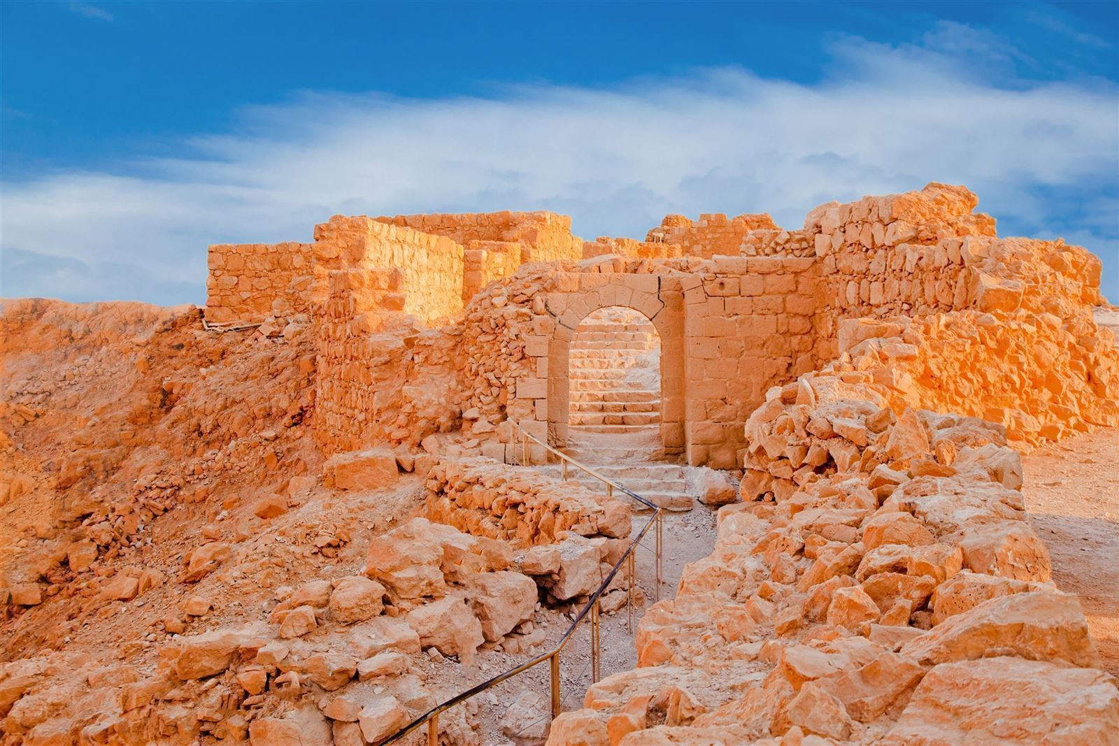 Masada Ruine bei Sonnenuntergang